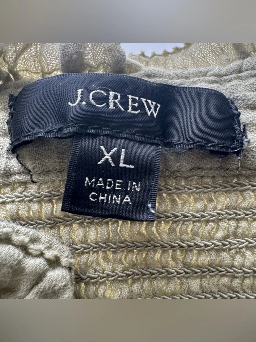 J. Crew Long-Sleeve Soft Gauze Garden Top in Faded Pistachio Green 100% Cotton